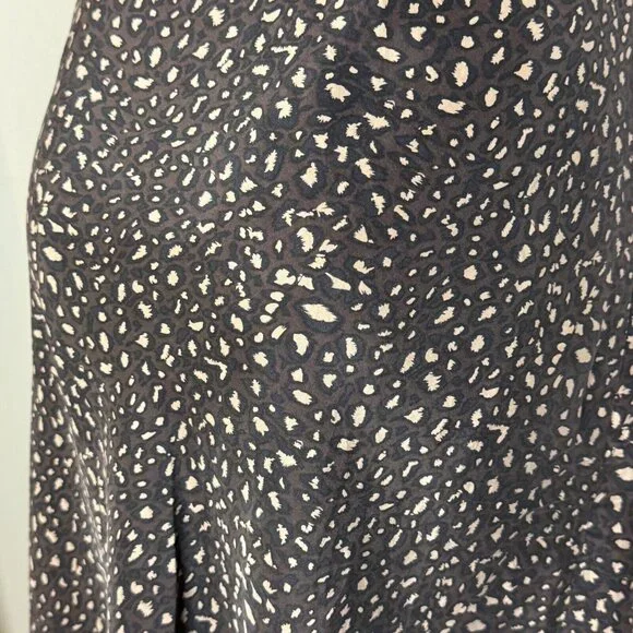 NWT Vintage Y2K 90s Women's Large Leopard Print Slip Midi Skirt Pull On - Picture 4 of 5